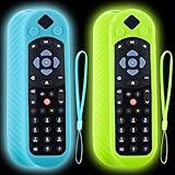 2pcs Remote Control Cover for Sky Q Voice Remote Control SKY135, Sky Q Touch Remote Control, Silicone Protective Case Luminous Sleeve Skin Holder with Lanyard, Shockproof Battery Back Protector