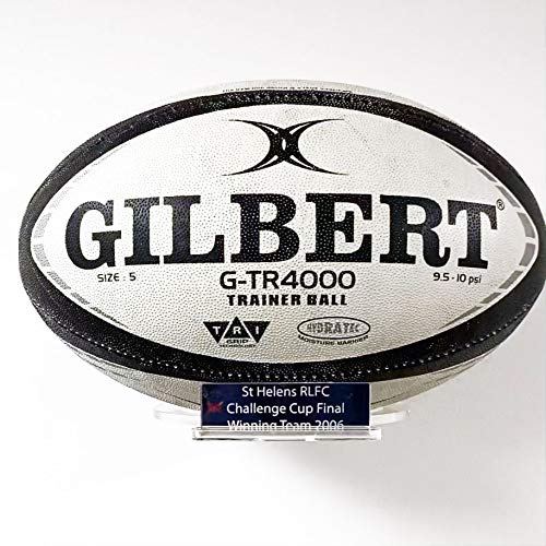 Puffin Plastics Landscape Rugby Ball Holder Wall Bracket - With Inscription