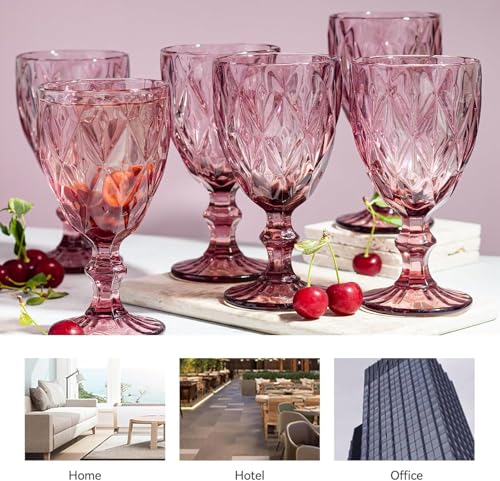 Image of Premium Wine Glasses 350ml, Set of 6 Long Wine, Burgundy Clear Glasses with Stem for Wedding Anniversary, Birthday, Gift (RKT-08, Set of 6)