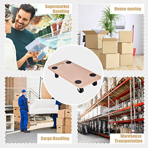 Goplus Furniture Moving Dolly, Heavy Duty Wood Rolling Mover With Wheels For Piano Couch Fridge Heavy Items, Securely Holds 500 Lbs (23" X11.5" Platform) #TOP5