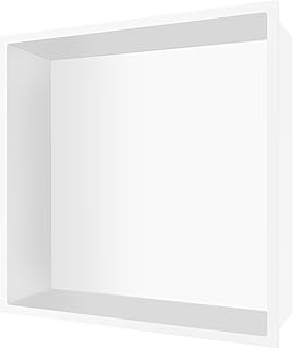 Shower Niche No Tile Needed, 12 x 12 White Shower Niche Insert Tile Ready, Recessed for Shower Wall Bathroom Storage Over Mount Installation