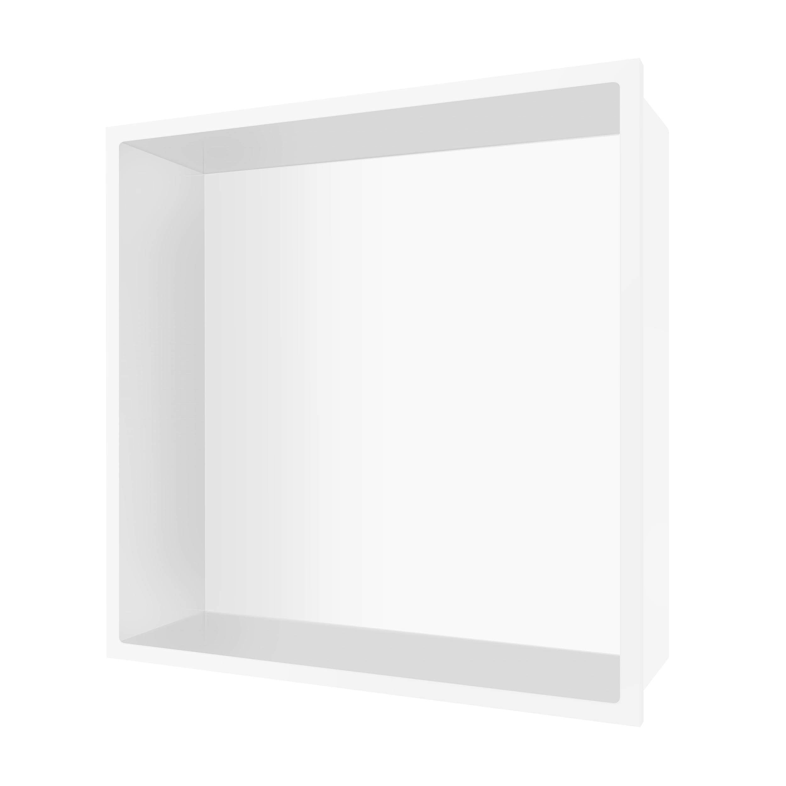 Shower Niche - No Tile Needed, 12 x 12 White Recessed Shower Niche Insert for Tile Ready Bathroom Storage Over Mount Installation