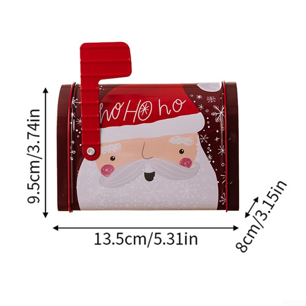 Weihnachtsbriefkasten Dose - Roter LKW Schneemann Design, Metall Süßigkeitenbox