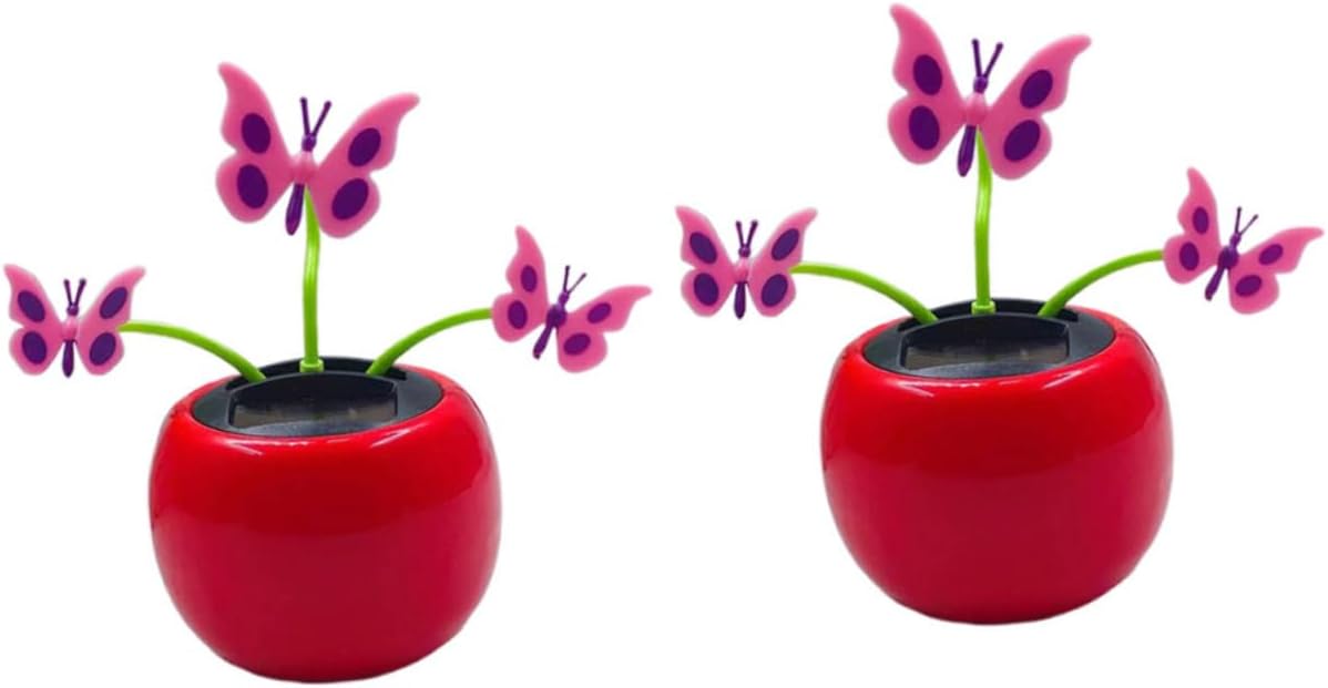 Totority Car Ornament Solar-Powered Swing Abs Creative Decor for Home Office Solar Car Toy