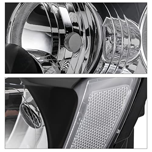 M-Auto Headlights Assembly Oe Style Left+Right Replacement For 2011 2012 2013 Jeep Grand Cherokee, Black Housing Clear Lens Clear Corner Driver And Passenger Side Headlamps #TOP4