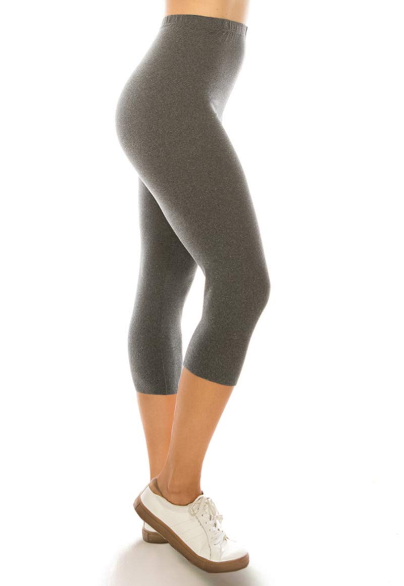 Leggings Depot Women's High Waisted No-Roll Leggings, 1" Waistband