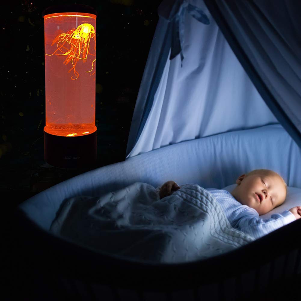 Lava Lamp LED Quallen Lampe mit Farbwechselnden Lichteffekten Dekoration für Home Office