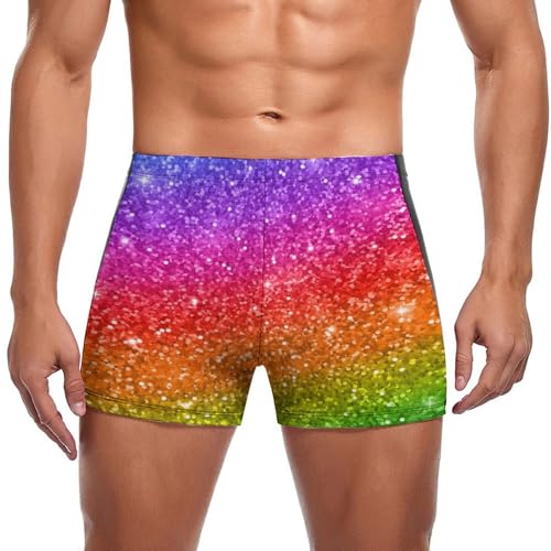 Short de bain pailleté homme slip boxer natation glitter