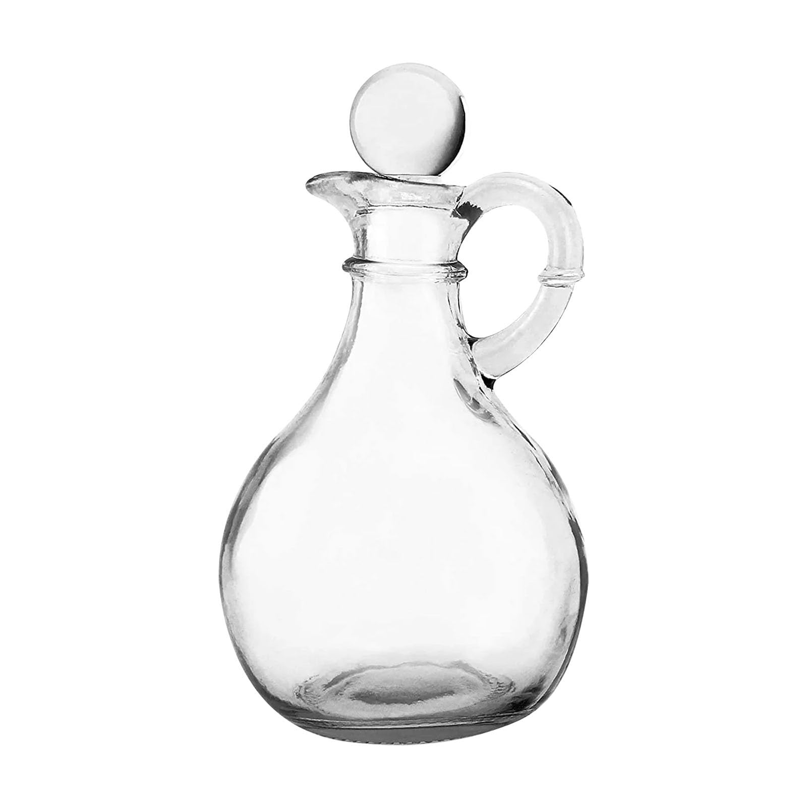 Xmiral Glass Oil and Vinegar Cruets; 8oz Round Dispensers/Salad Dressing Bottles with Stoppers Vegetable Bottle (White, One Size)