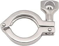 Vista 2 de Beduan 1" Abrazadera Sanitaria Triple, Abrazadera Triple de Acero Inoxidable 304 de Un Solo Perno para Trabajo Pesado con Tuerca de Mariposa