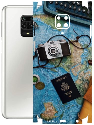 Image of AtOdds - Full Body Back Screen Guard Protector Film - Lamination Wrap Skin Sticker Compatible with REDMI Note 9 PRO MAX | Scratchproof Matte Finish (Travel Map)
