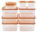 hölm BPA Free Reusable Square Food Storage Containers With Lids (Orange) – Leak Proof - Great For Meal Prep , Dressing, Baby or Gourmet Foods – 9 PCS Set
