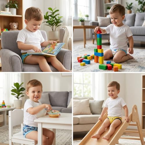Image of BIG ELEPHANT Toddler Training Pants, Soft Cotton Absorbent Training Underwear for Baby Boys & Girls