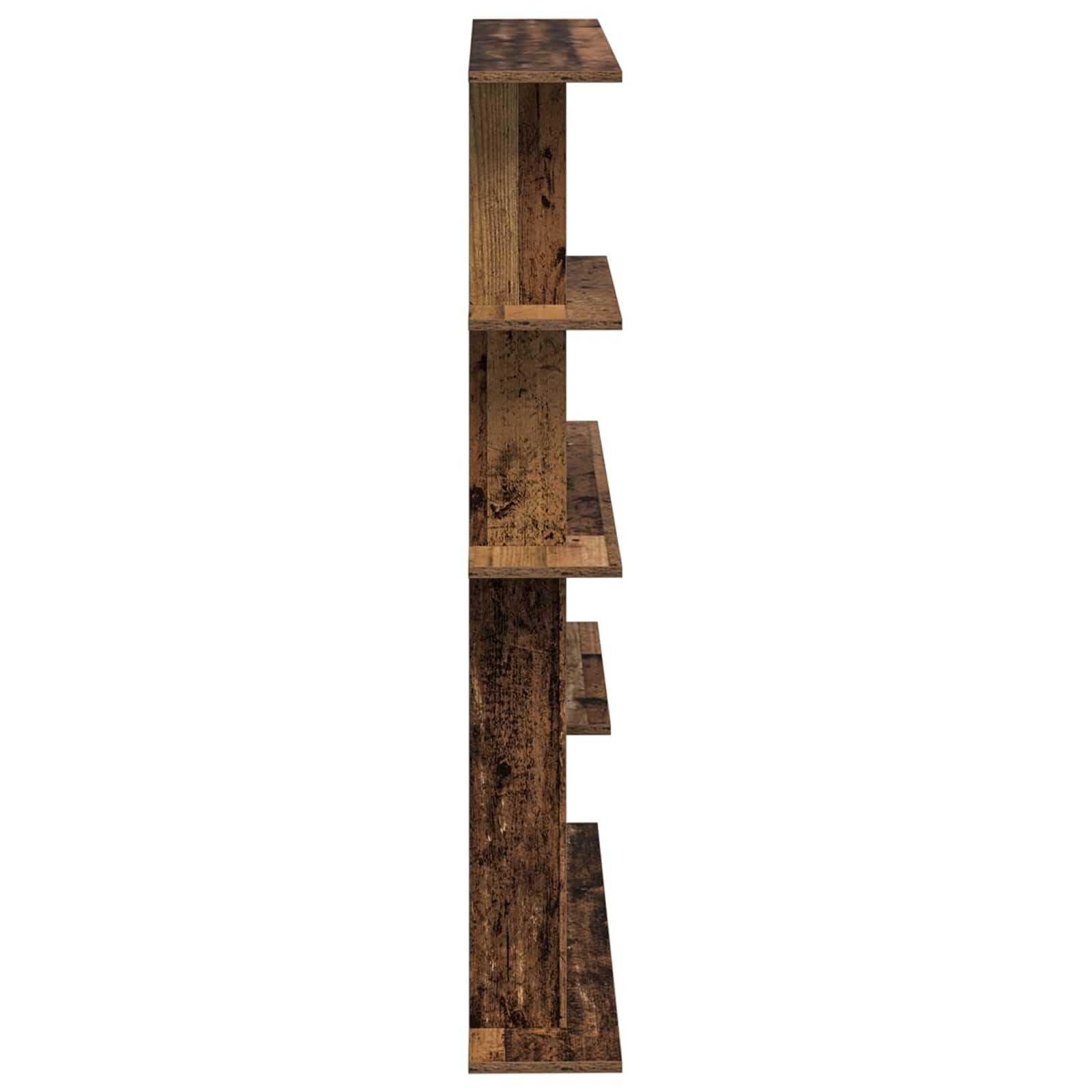 Scaffale da parete in legno anticato, 102 x 20 x 130 cm, scaffale