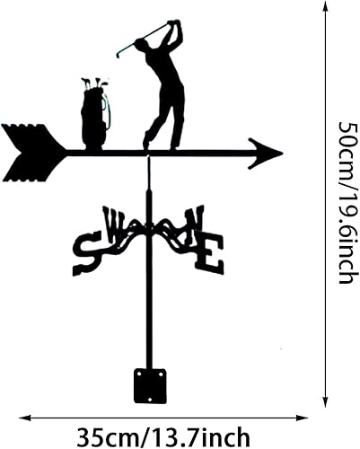 Miniatura 7 de Veleta de metal para exteriores, veleta de acero inoxidable con techo de montaje para exteriores, granja, patio, jardín, glorieta, indicador de