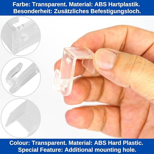 Fensterhaken zum Einhängen, 12 Stück, in Transparent, Dekohaken für 12 bis 17 mm Flügelstärke, Türhaken Fenster, Fensterclip für Lichterkette, durchsichtige Dekoanhänger, klare Aufhänger Fensterrahmen