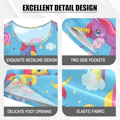 Yellow Pink Horse Kids Pjs Set Boys Girls Summer Short-Sleeve Sleepwear Pajamas 2PCS4
