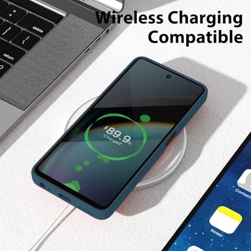 Image of DIZORO Microfiber Candy Case for Motorola Edge 50 Fusion 5G / Motorola G96 5G Smooth Touch Cushion Liquid Soft Silicone Gel Rubber Phone Cases Non-Slip Full Body Protective Shockproof Back Cover -Blue
