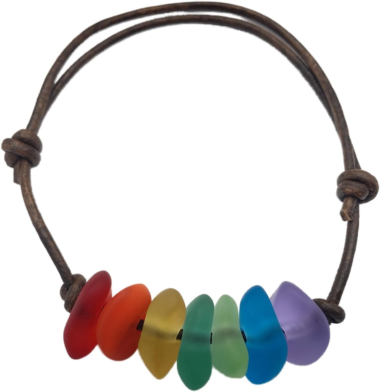 yinahawaii Hawaii is called Rainbow State, bring home some Hawaii Rainbow with this leather cord sea glass bracelet, (Hawaii Gift Wrapped, Customizable Gift Message)