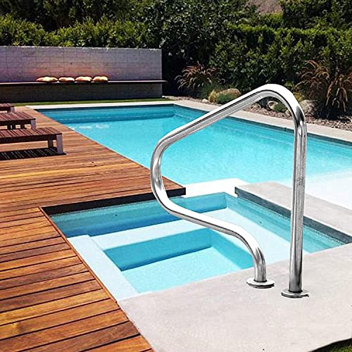 Baranda para piscina de acero inoxidable pulido 31x31 pulgadas miniatura 7