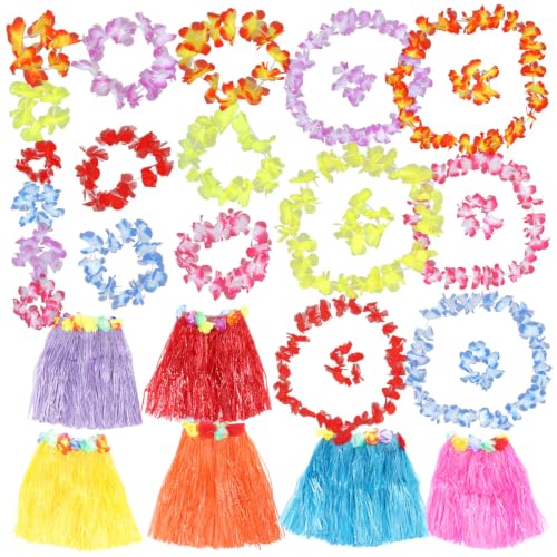 Guirnalda de paja hawaiana decorativa y falda de mesa para fiestas temáticas de playa