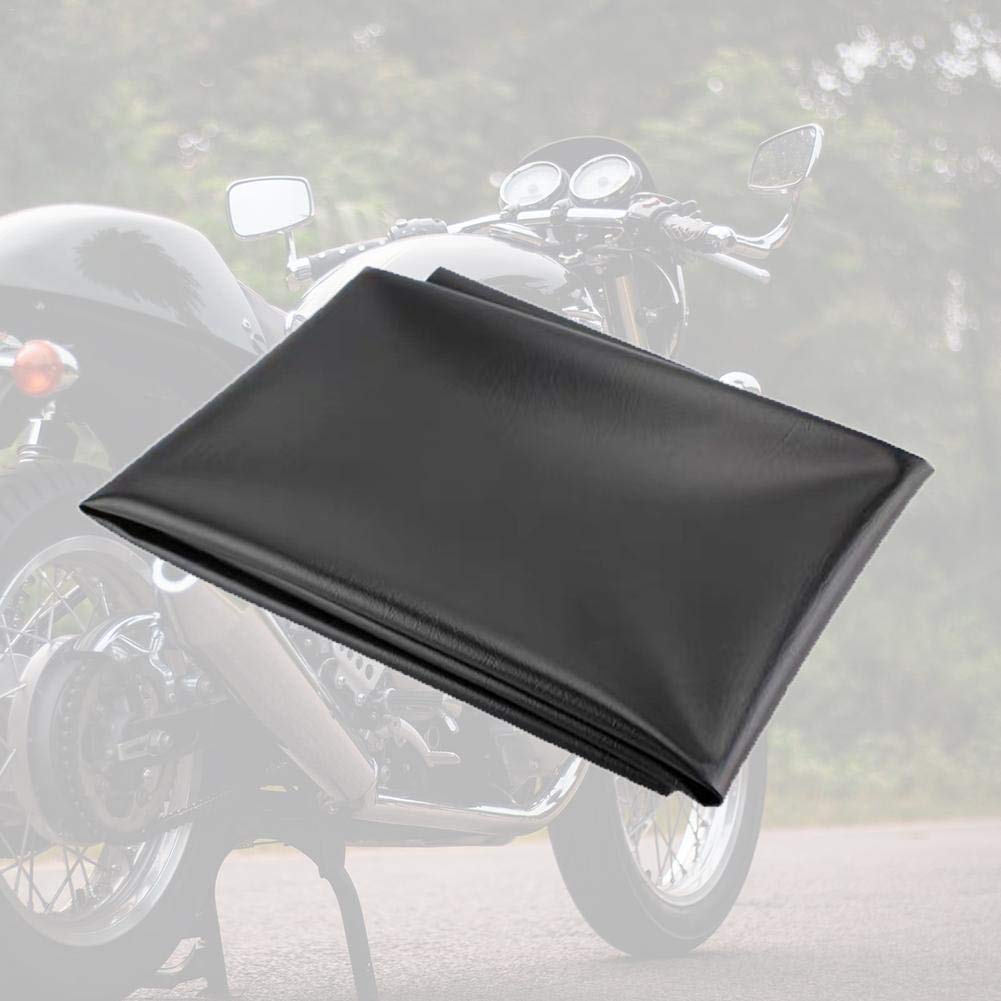 1PCS Housse De Selle De Moto Housse Siège Selle Moto en Cuir Noir Protecteur De Siège Universel en Cuir Revêtement Imperméable Résistant À l'usure pour La Plupart des Motos,100cmx70 Cm