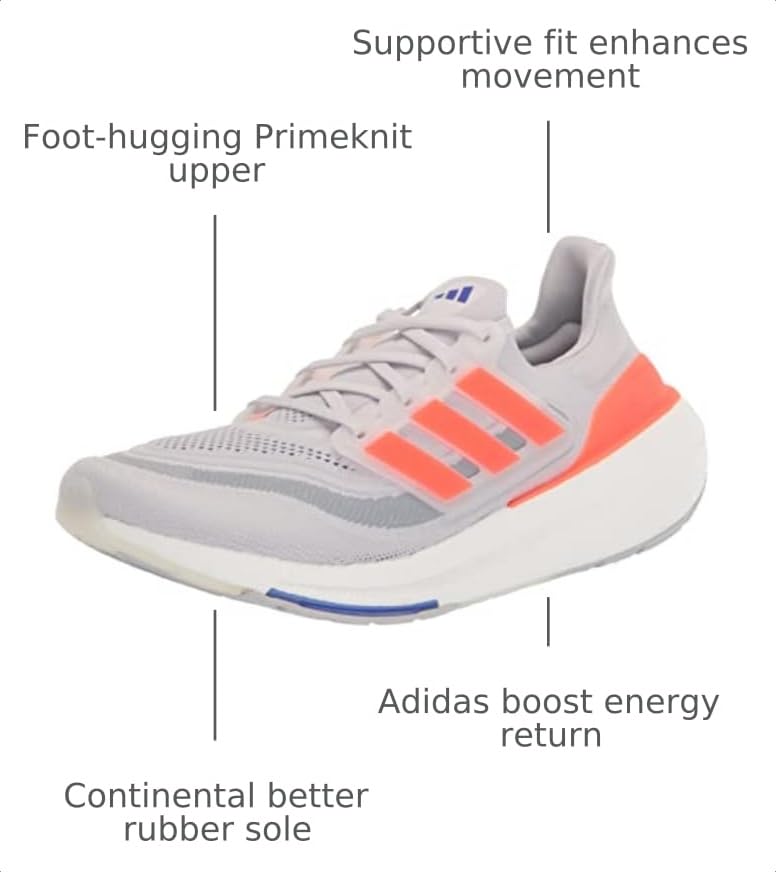 Image of adidas Mens Ultraboost Ultra Boost Light Running Sneakers Shoes - Grey