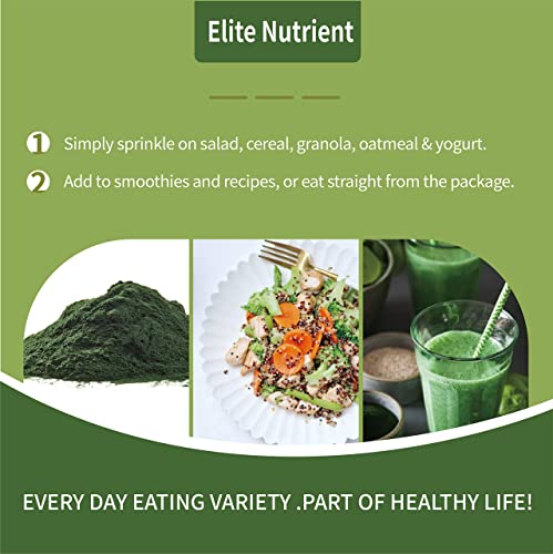 Elite Nutrient Organic Spirulina Powder, Non-Gmo, Usda Certified, Green Superfood Regulates Blood Sugar, Boosts Energy, High In Protein, Minerals, Antioxidants, And Vitamins, 1 Lb #TOP2