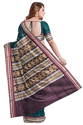 Image of Sambalpuri Cotton Saree of Odisha Ikkat Orissa Traditional Handloom Sari | Bomkai | Pata | Nuapatana | sambalpuri saree | khandua patta sare | without Blouse JH923
