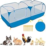 Small Pet Animals Playpen, Cage Tent Enclosure Large Chicken Run Coop with Breathable Transparent Me