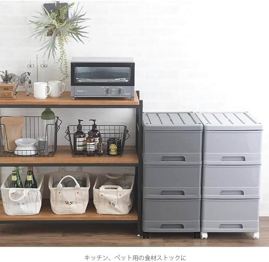 Amazon｜チェスト おしゃれ プラスチック 収納ケース 3段 同色2