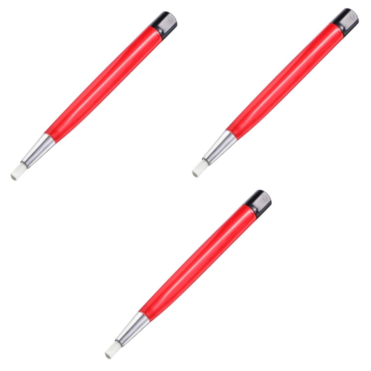 MUCKLILY 3pcs Fiberglass Scratch Tool Pen Jewelry Cleaning Brush Precision Cleaning Pen Metal Ferrule for Watch Auto Repair