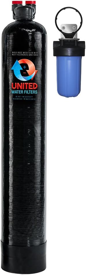 United Water Filters UNITED-PS15 Whole House Water Filter with Magnetic Conditioner - 15 GPM, Black & Blue