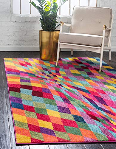 Unique Loom Estrella Collection Geometric, Abstract, Colorful, Modern, Eclectic Area