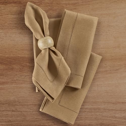 Set de 4 servilletas de lino 20 x 20 pulgadas tabaco miniatura 3