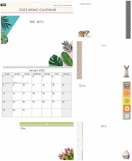 2023 Monthly Memo Board Wall Calendar Family Organiser Shopping List Pad & Pen Random