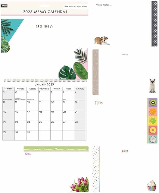 2023 Monthly Memo Board Wall Calendar Family Organiser Shopping List Pad & Pen Random