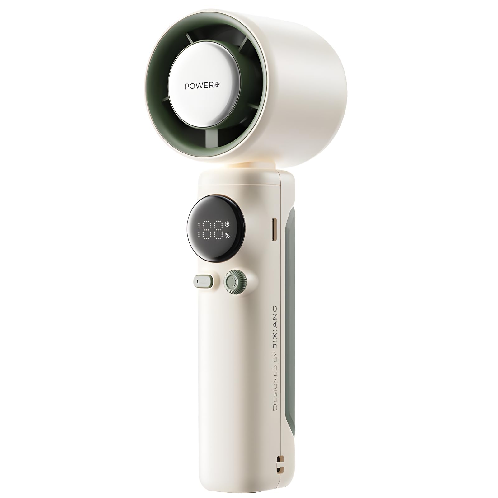 Ventilador portátil de refrigeración con viento de 8 m/s potente y pantalla LED ajustable