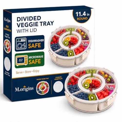 M.origins Divided Serving Tray with Lid - Rotating Snackle Box Organizer by M.origins - Used condition - US$18.32