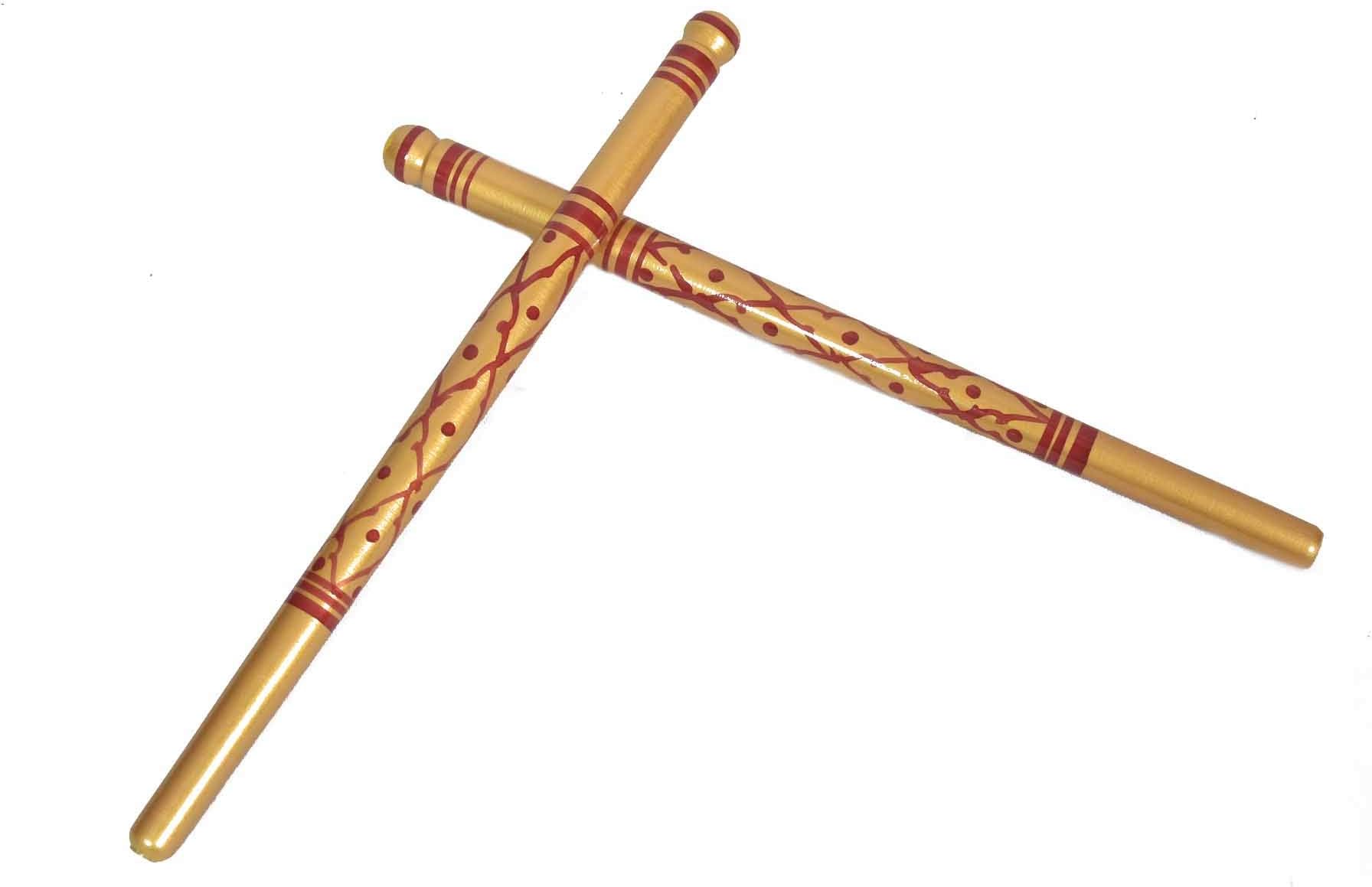 Dandiya Sticks - Wooden Stick, Pair of 2 Multi Color Dandiya, Special Present on Navaratri Ocassion for your loved ones By PRC