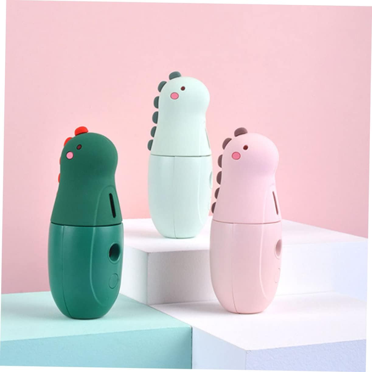 Mini USB Rechargeable Cartoon Dinosaur Facial Steamer Handheld Nanometer Mist Sprayer for Hydrating Skin Portable Moisturizer for Travel and Home Use