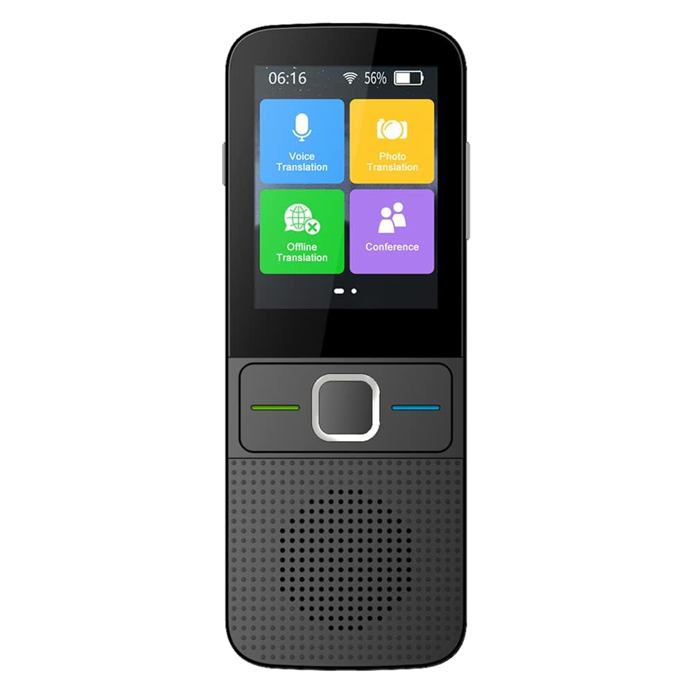 Garvee Traductor De Voz Inteligente 137 Idiomas – Traducción Instantánea Bidireccional, Voz y Foto – WiFi y Modo Sin Conexión – Dispositivo Portátil para Viajes, Aprendizaje, Oficina – Negro