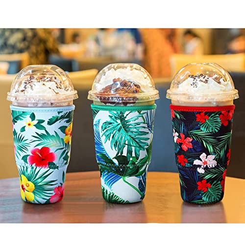 image for Patelai 4 Pieces Reusable Coffee Sleeve Cup Insulator for Cold Drinks 