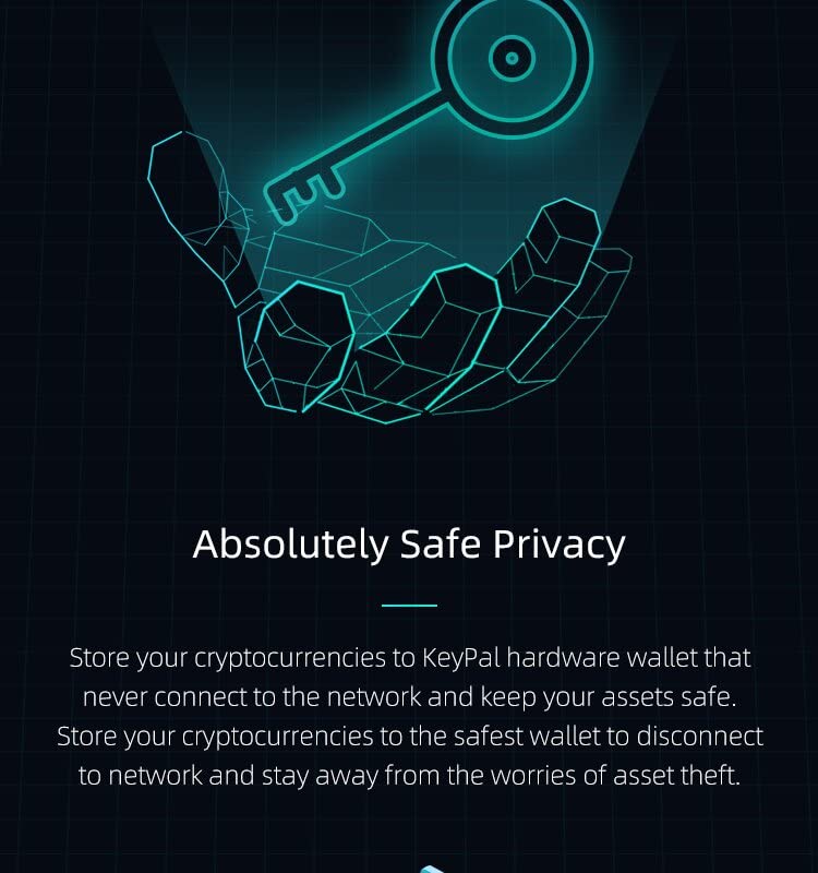 Portefeuille BTC ETH Keypal avec cryptage sécurisé et Bluetooth