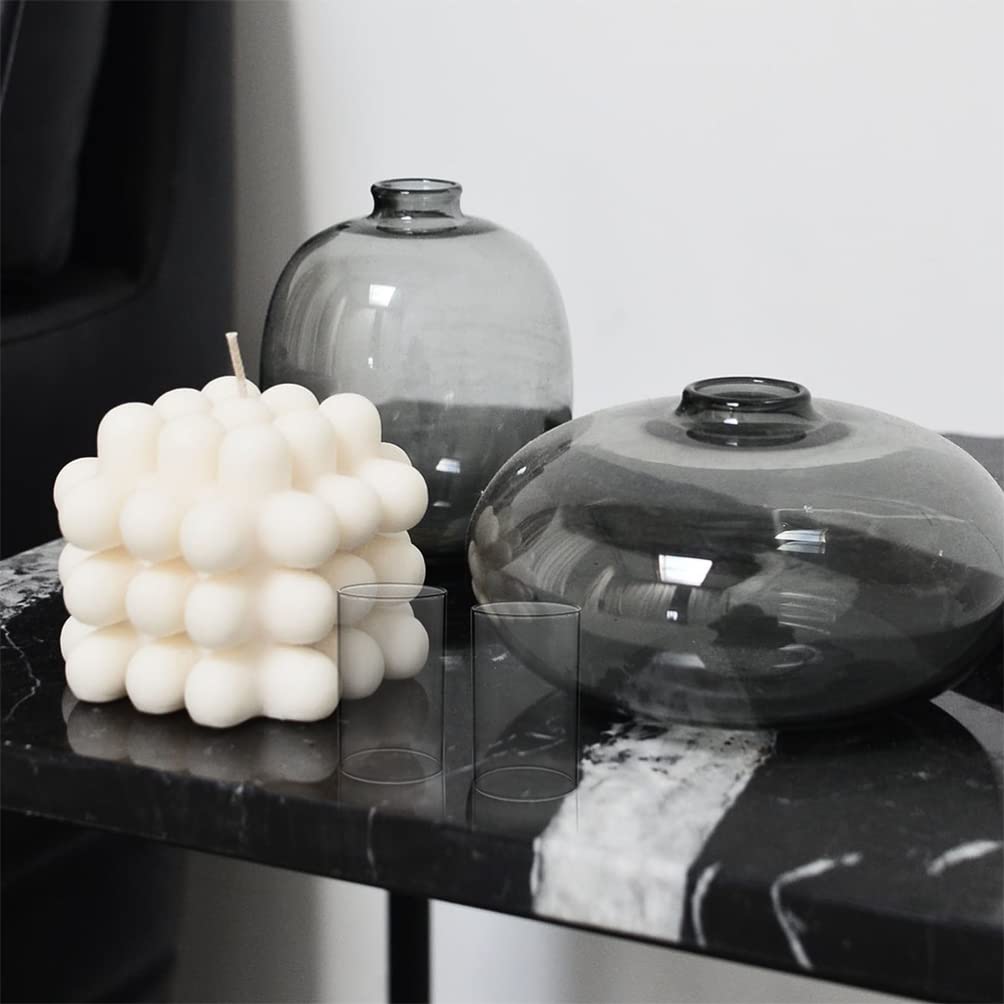 Garneck Portavelas de Vidrio de Borosilicato Transparente, Funda Cilíndrica para Velas, 2 Piezas, Diseño Elegante y Simple para Decoración en Bodas y Hogar