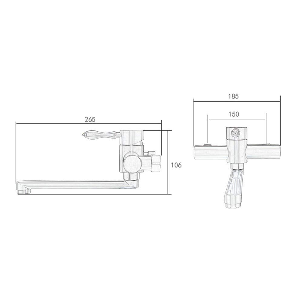 grifo cocina de pared, cobre para fregadero de cocina, fregadero para lavadero, Giratorio a 360° de 2 Funciones con Aireador para agua fría y caliente, Grifería-Doble salida Giratorio a 360°