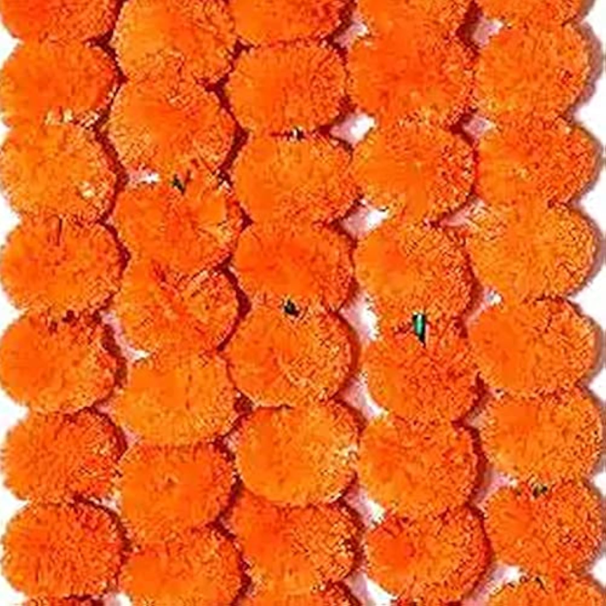 Genda Phool Artificial Marigold Fluffy Long Handmade Backdrop