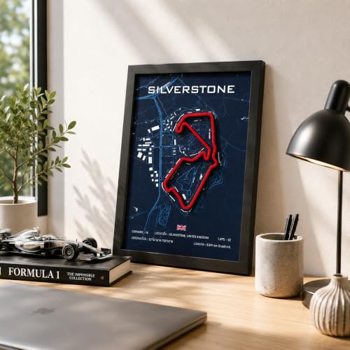 Image of CodersParadise Silverstone Racing Circuit 3D Wall Art Frame | Motorsport Track Map Wall Decor | Racing-Inspired Wall Hanging for Bedroom, Gaming Room, Office, Garage & Home Decoration