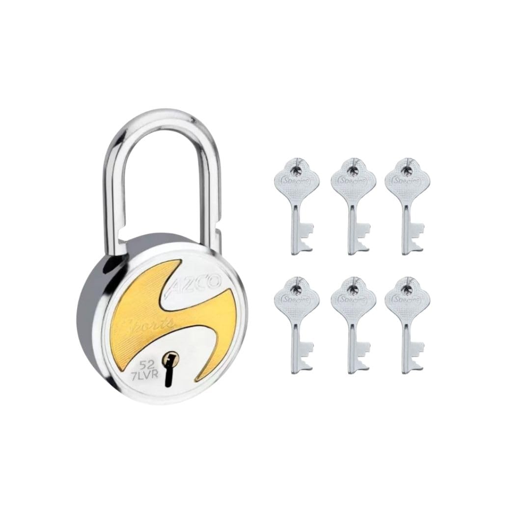 Azco Round Locks 65mm 10 Keys, Steel 8 Levers Double Locking, Lock and Key for Home Door Shutter Shop Office Main Gate, Gold Black Finish, Made in India (Pack of 1) — Amazon image 16
