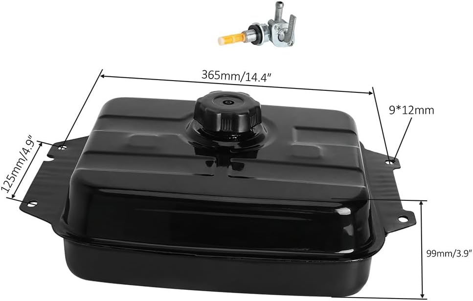 6L Metal Go Kart Gas Fuel Tank with Cap and Petcock for ATV UTV Quad Karting Golf Cart Buggy Moped Dune Beach Cart Lawn Mower 4 Wheeler Offroad Motorcycle 110cc 125cc 150cc 200cc 250cc